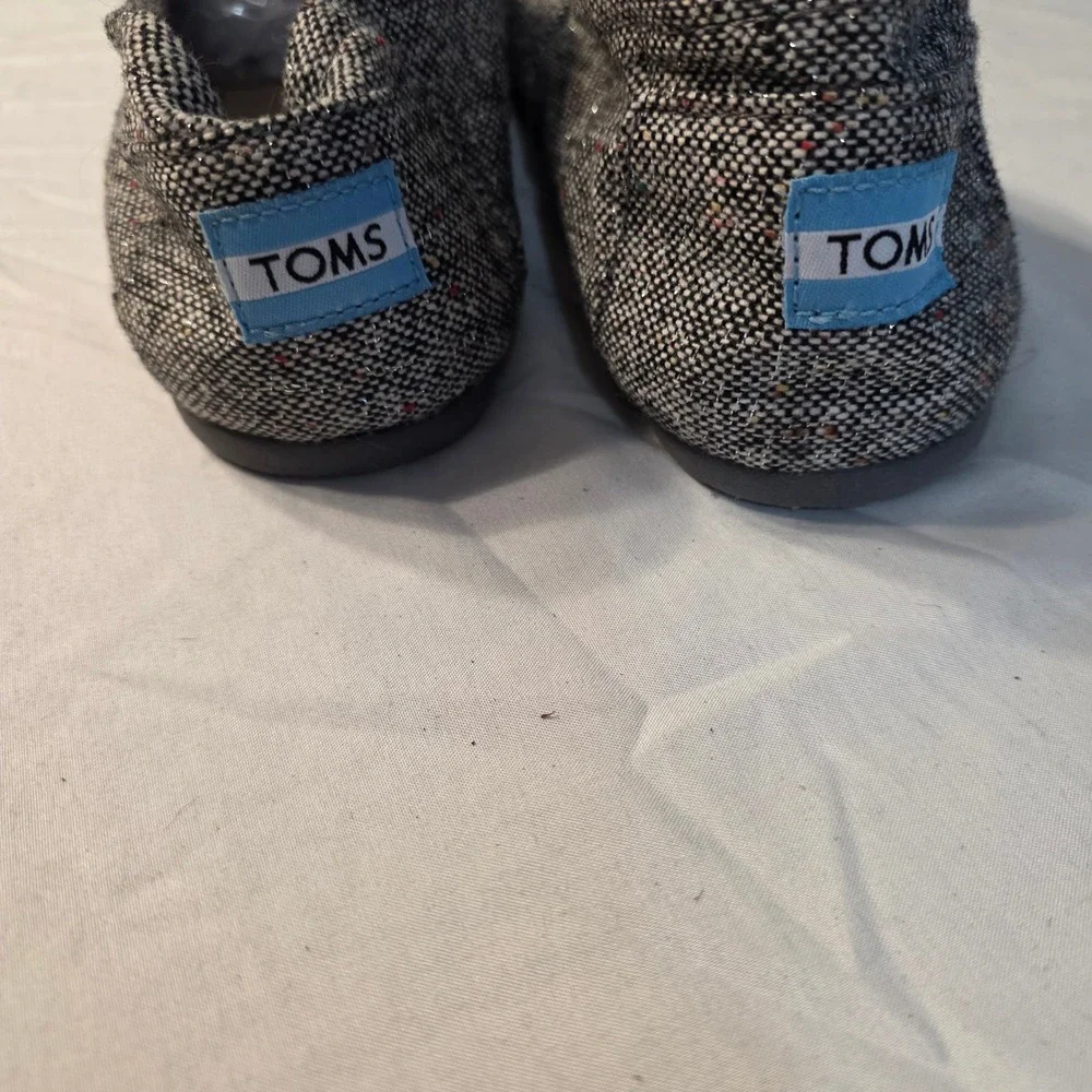 TOMS Classic Alpargata Slip On Shoes Mens 11 Gray Tweed Woven Multicolor Fleck
